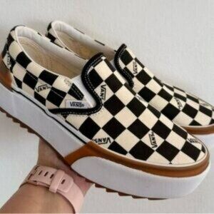 VANS Era Stacked Checkerboard Slip On Canvas Shoes